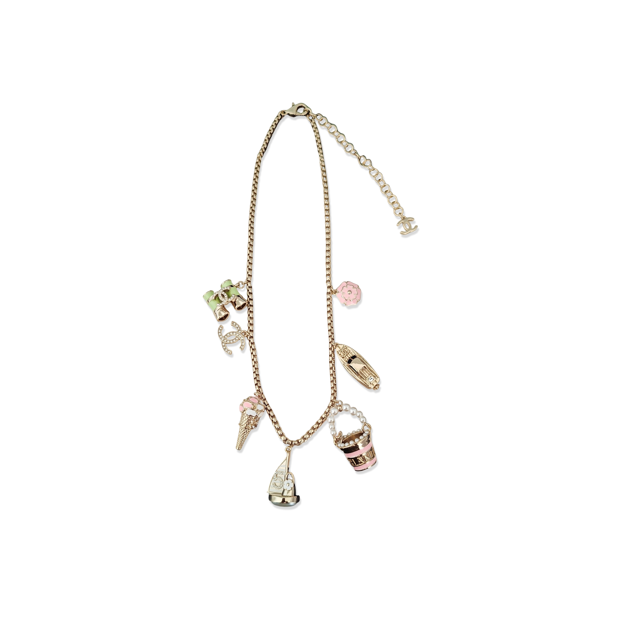 Ch**el multi-pendant design necklace abh012